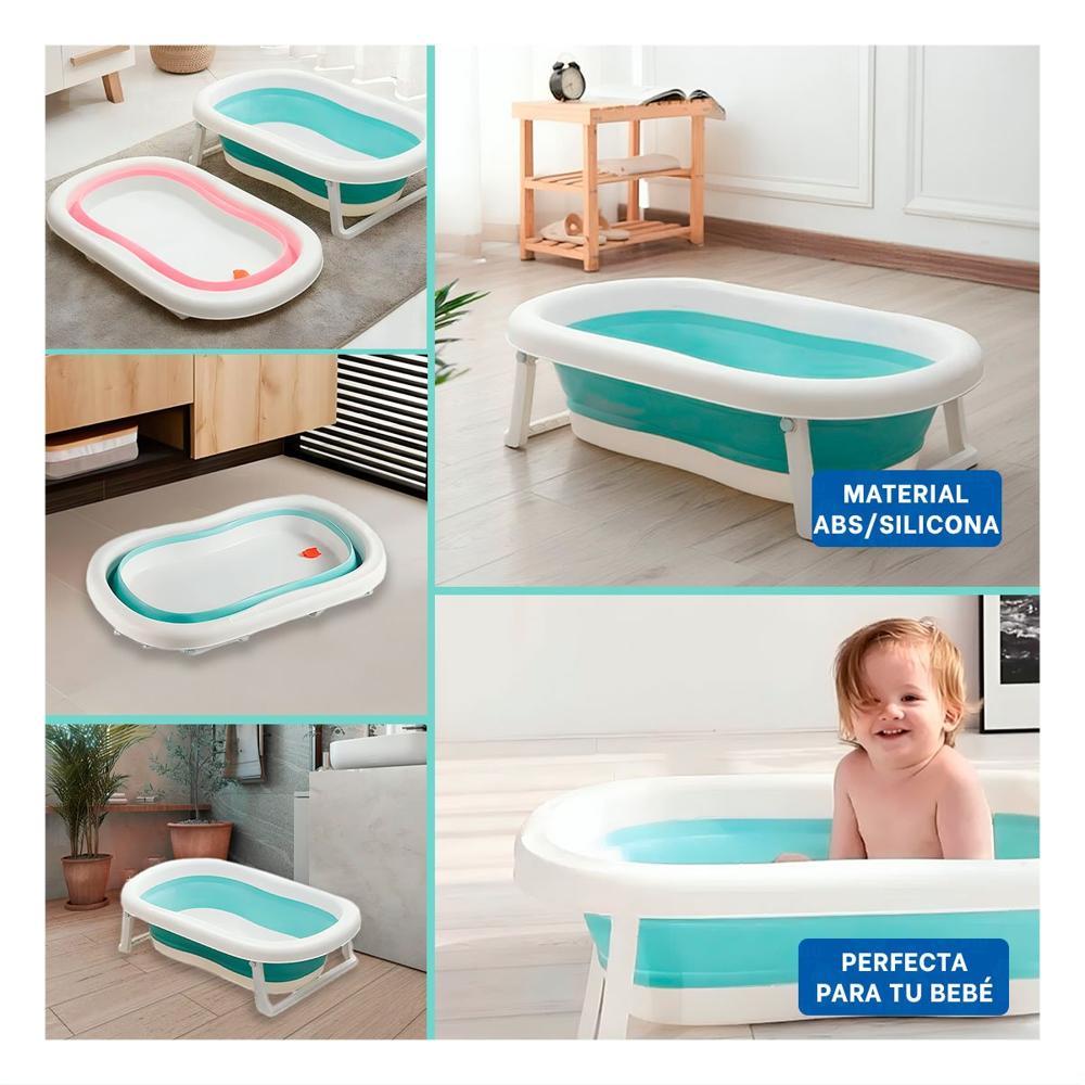 Estanque Plegable para Bebe Ligero, Seguro y Facil de Guardar Verde Y+Post It