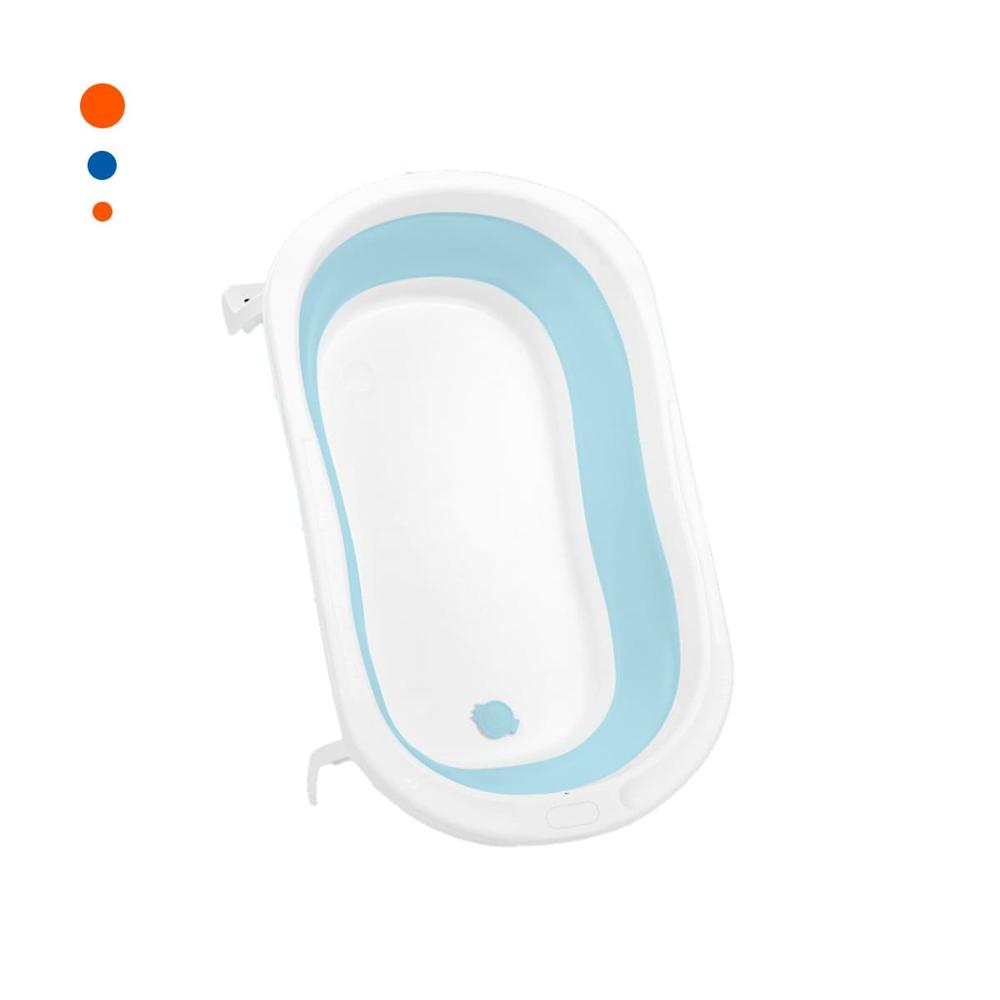 Cuenca Plegable para Bebe Ligera, Funcional y Facil de Usar Celeste Y+Papel Regalo