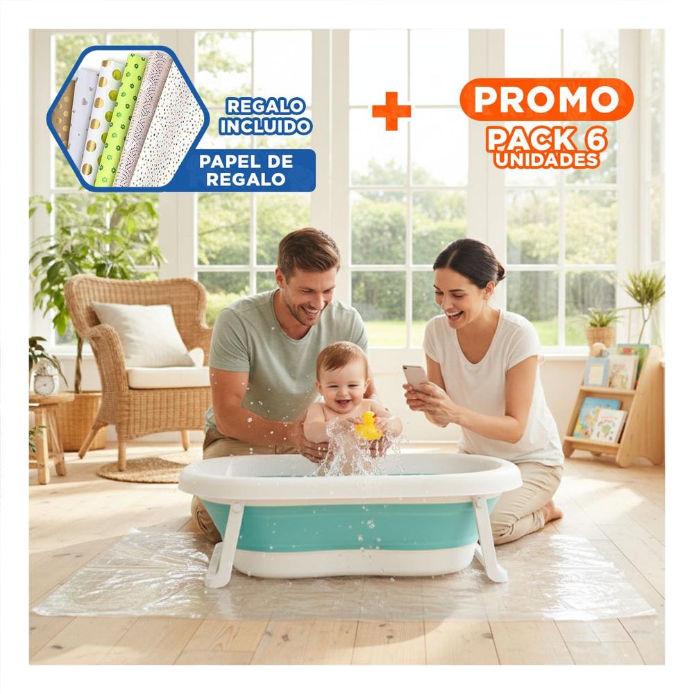 Pack6 Vasija Plegable para Bebe Versatil, Resistente y Funcional Verde Y+Papel Regalo