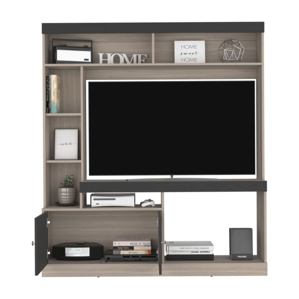 Estante Tv 65" Dante Melamina Bardolino/Wengue 180.6x180cm Tuhome