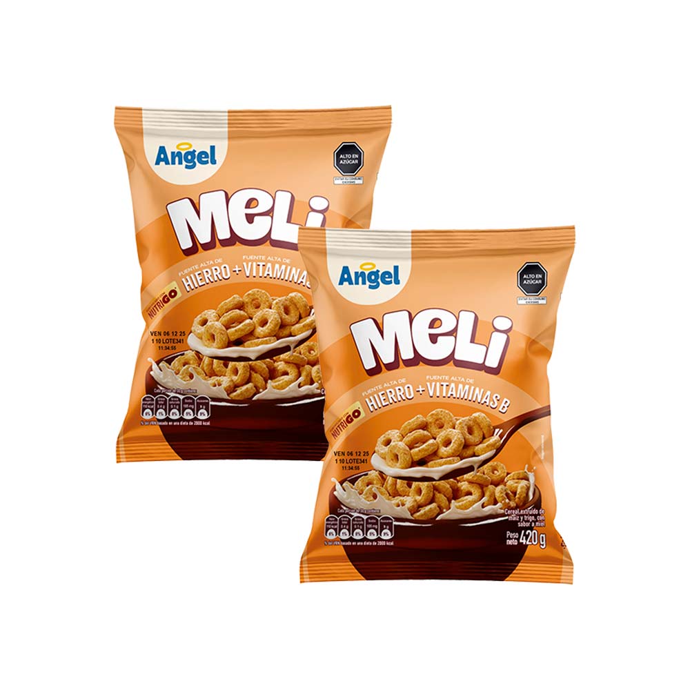Pack Cereal de Avena Maíz y Trigo ÁNGEL Meli Bolsa 420g Paquete 2un