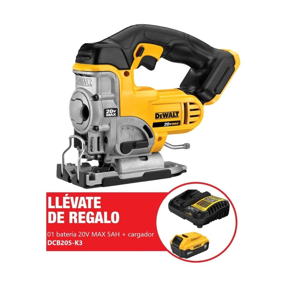 Sierra Caladora 1 20v + Batería 5ah + Cargador Dcs331b-k2 Dewalt