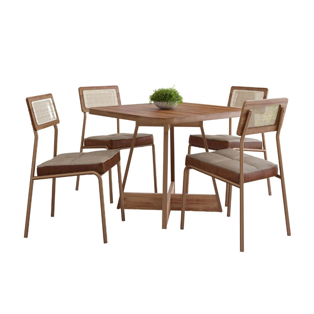 Juego de Comedor Larisa con 4 Sillas Maple Carraro