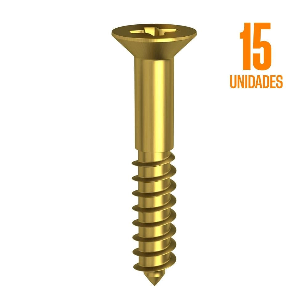 Tornillo Phillips C.ave Latón 4x20mm x 15 unidades Global Trader