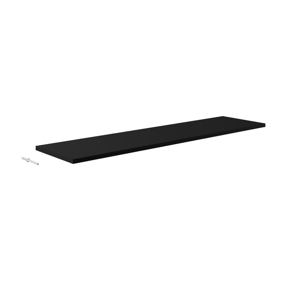 Repisa Recta Flutua 1.5x25x100cm Madera/MDP Negro Prat-K