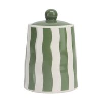 Canister Líneas Ondulantes Verde Oliva 16.5cm