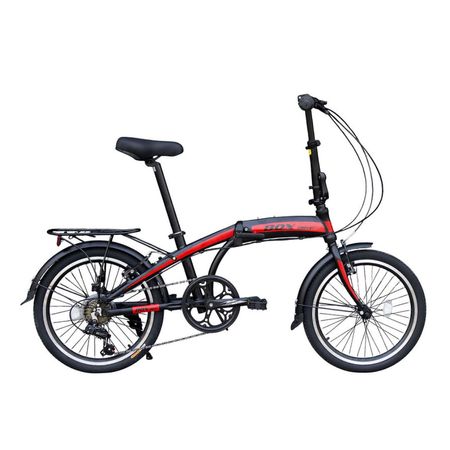 Bicicleta Plegable Aro 20 de Aluminio con Cambios Shimano  Rojo