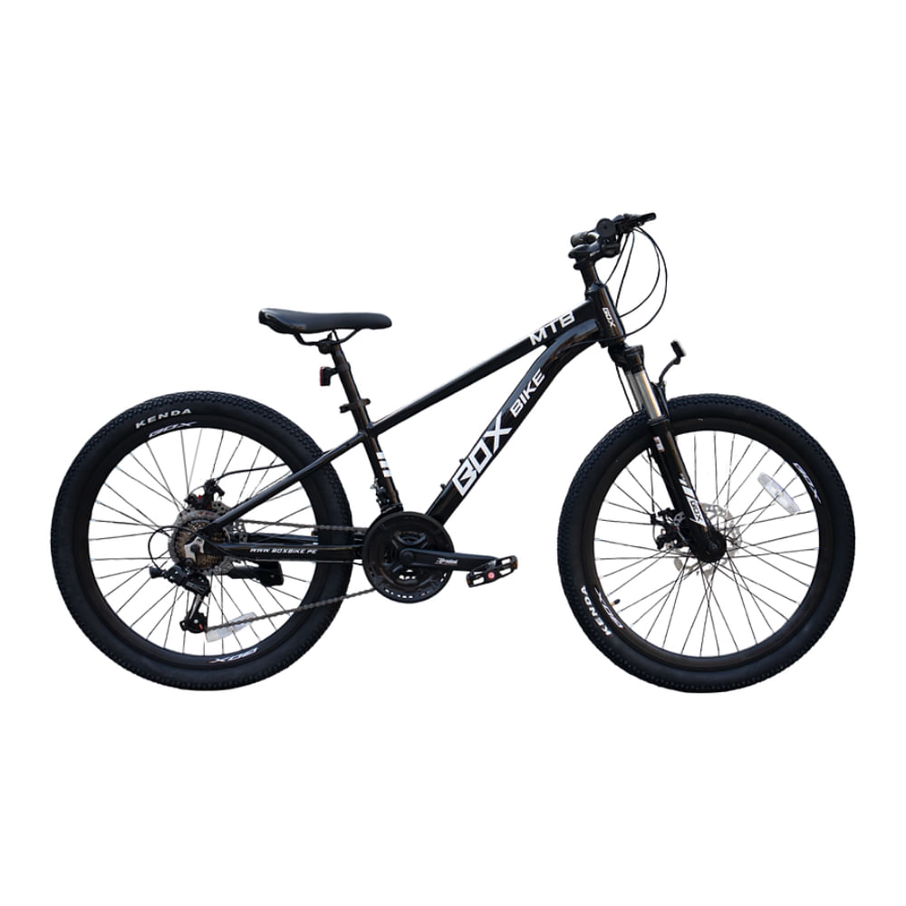 Bicicleta MTB de Aluminio Aro 24 con Suspensión Delantera y Cambios Shimano Negra