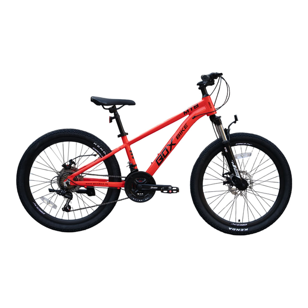 Bicicleta MTB de Aluminio Aro 24 con Suspensión Delantera y Cambios Shimano Roja