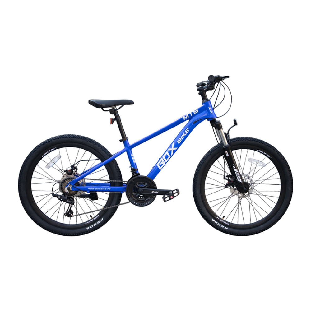 Bicicleta MTB de Aluminio Aro 24 con Suspensión Delantera y Cambios Shimano Azul