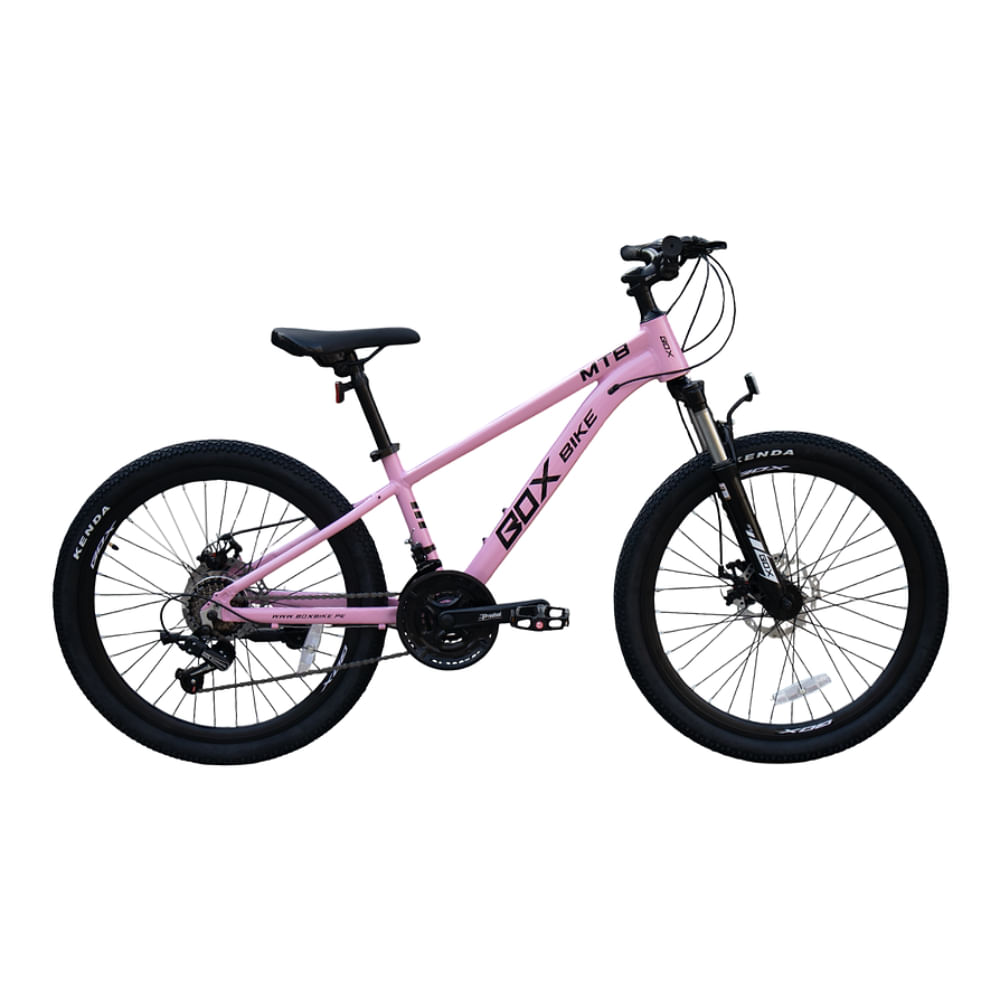 Bicicleta MTB de Aluminio Aro 24 con Suspensión Delantera y Cambios Shimano Rosada