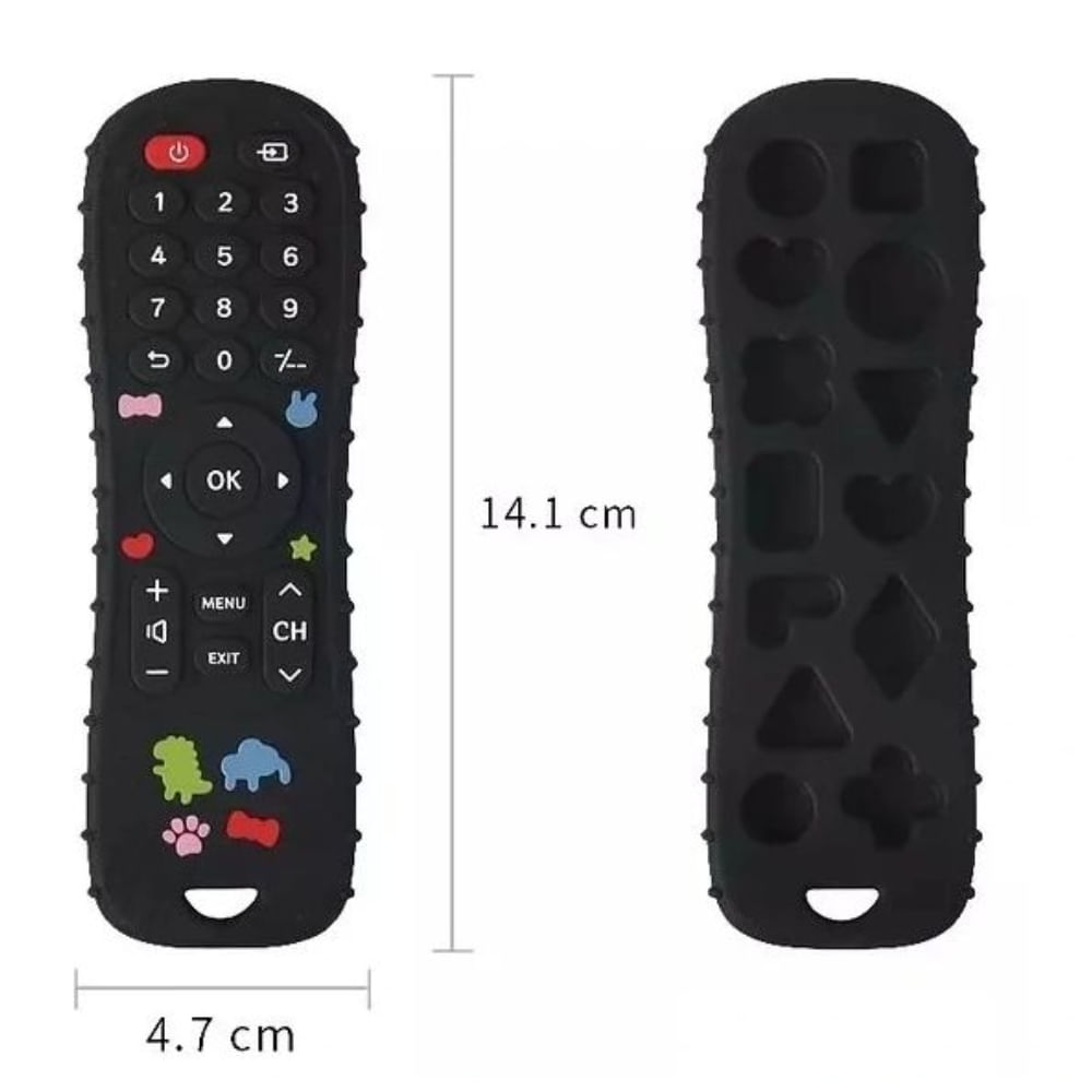 Mordedor de Silicona de Control Remoto Negro para Bebes