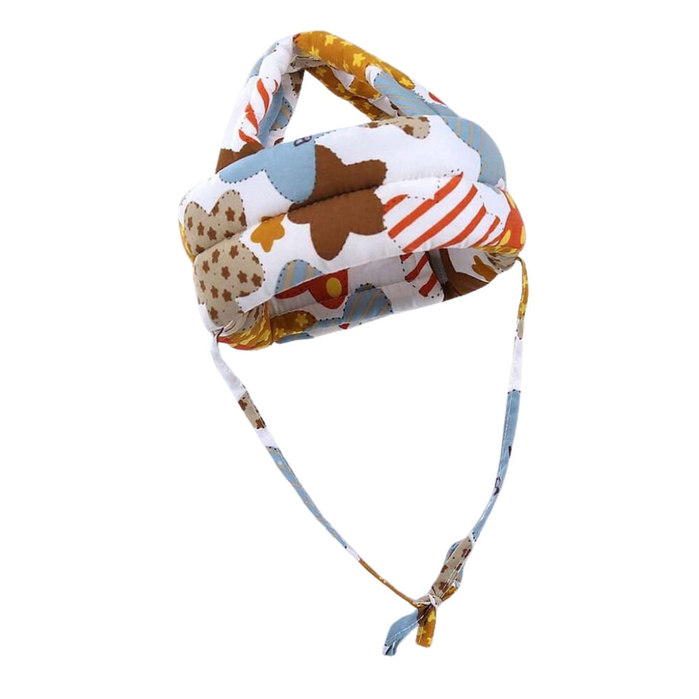 Gorro Protector Anticaidas Alcochonado Blanco Diseño de Estrelllas Happy Bear