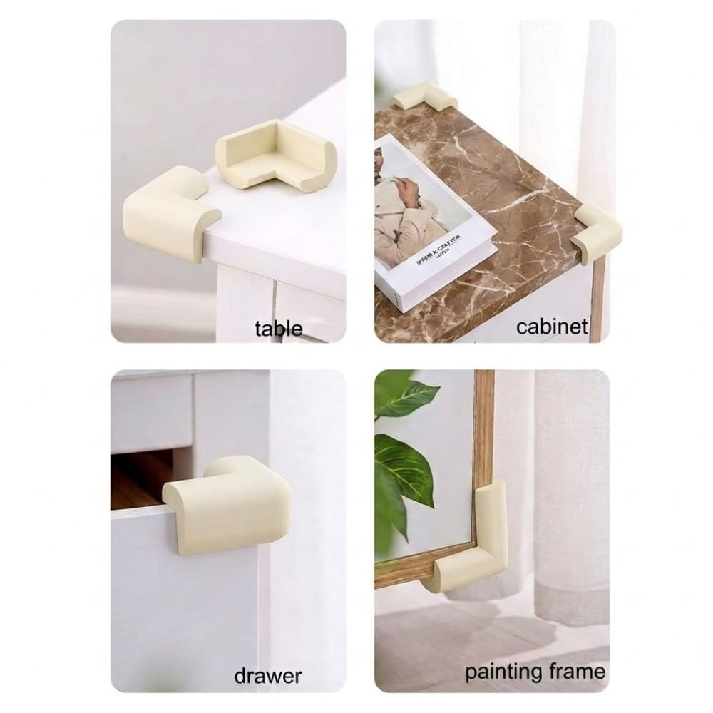 Protector Acolchado para Esquinas 4 Unidades Crema