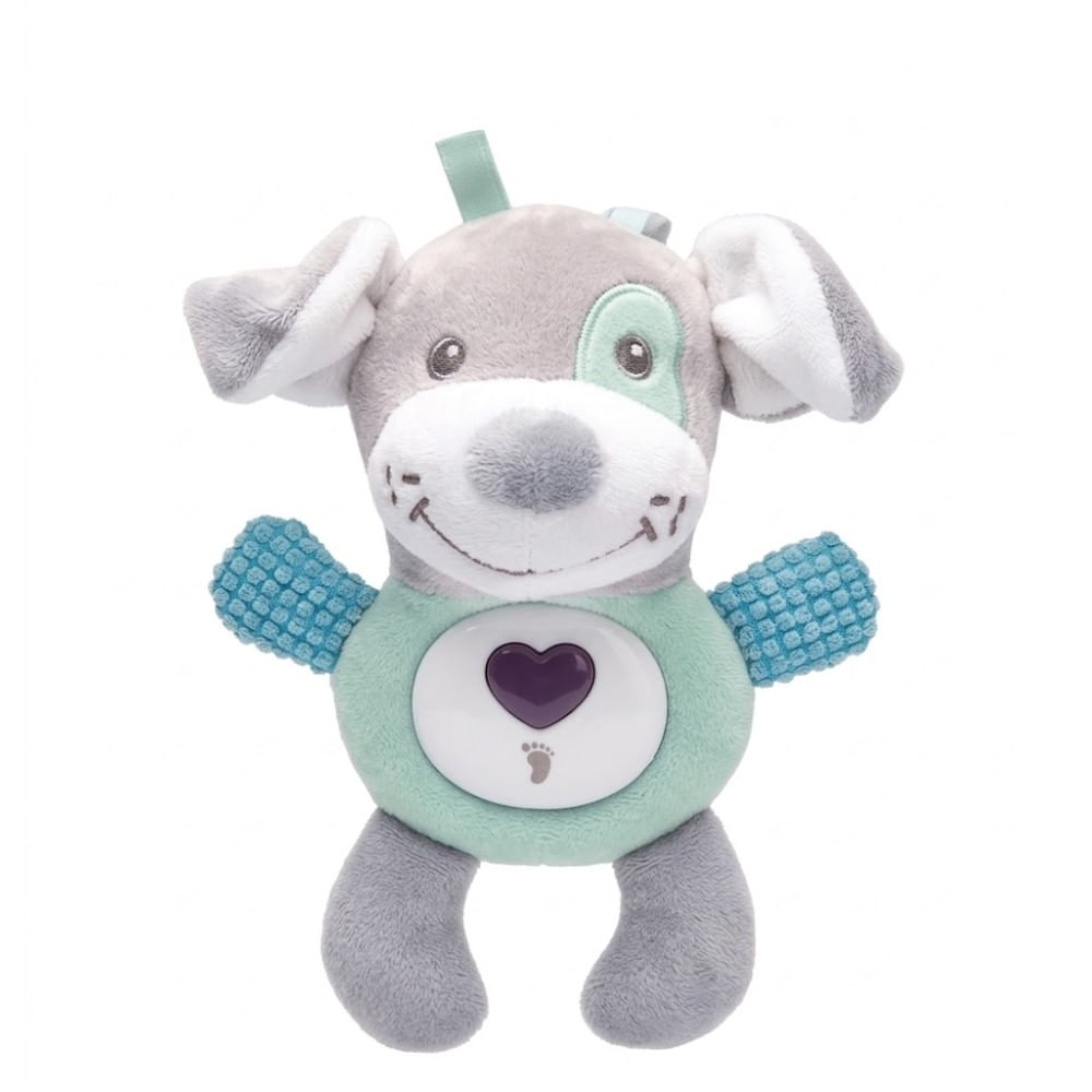 Peluche Sonajero Musical Funmuch con Luces de Perrito Gris