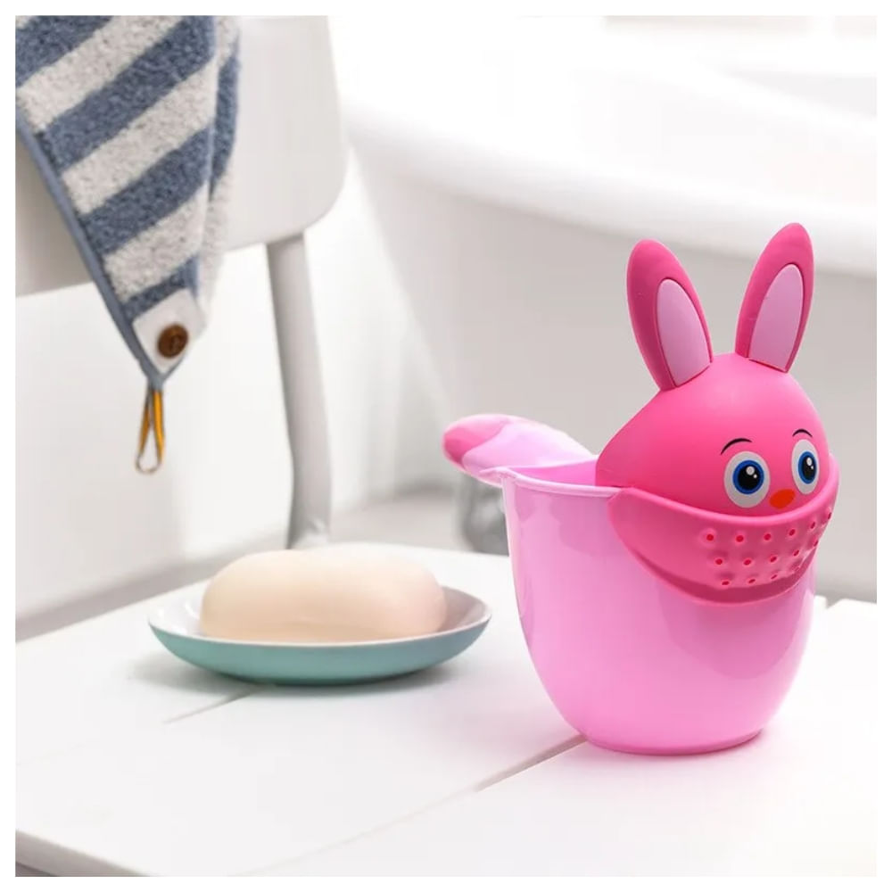 Taza Regadera Conejito para Baño de Bebé Rosado