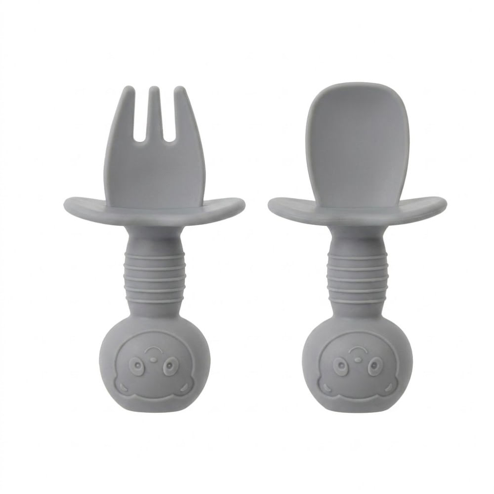 Juego de 2 pcs Pre Cucharada y Cubierto de Osito con Tope Plomo con Estuche