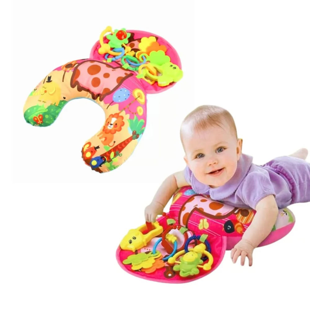 Almohada Cojin de Estimulacion para Bebe Meying Rosado
