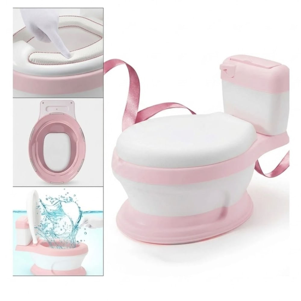 Bacín Inodoro Rosado de Entrenamiento Clásico