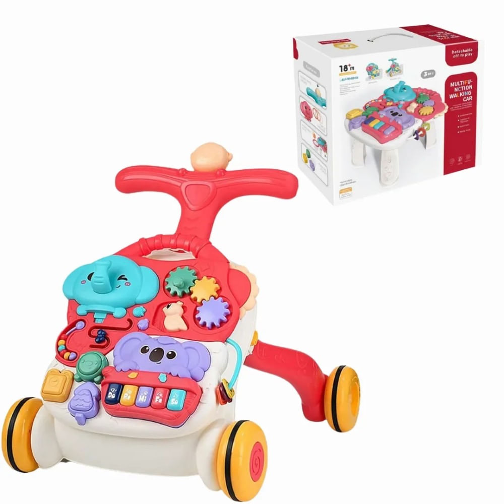 Caminador para Bebe Aiyingle Rosado 3 en 1 Multifuncion con Centro de Actividades