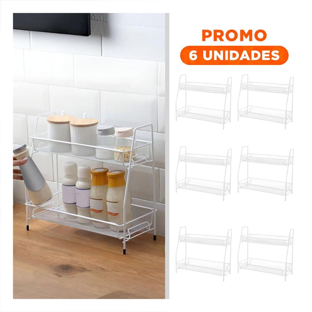 Pack6 Estructura de 2 Niveles Multiuso Ligero y Practico y Comodo Blanco