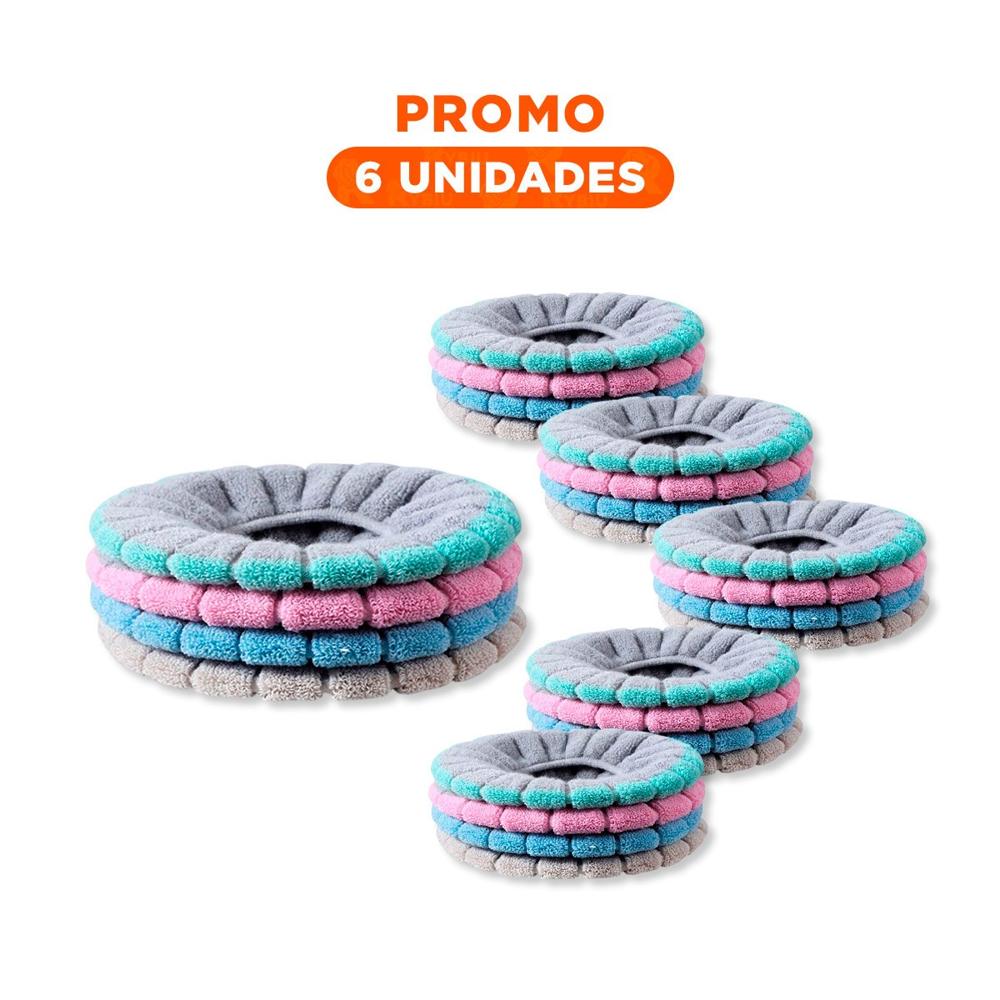 Pack6 Asiento de Tela para Inodoro con Acabado Afelpado y Tacto Suave Extra