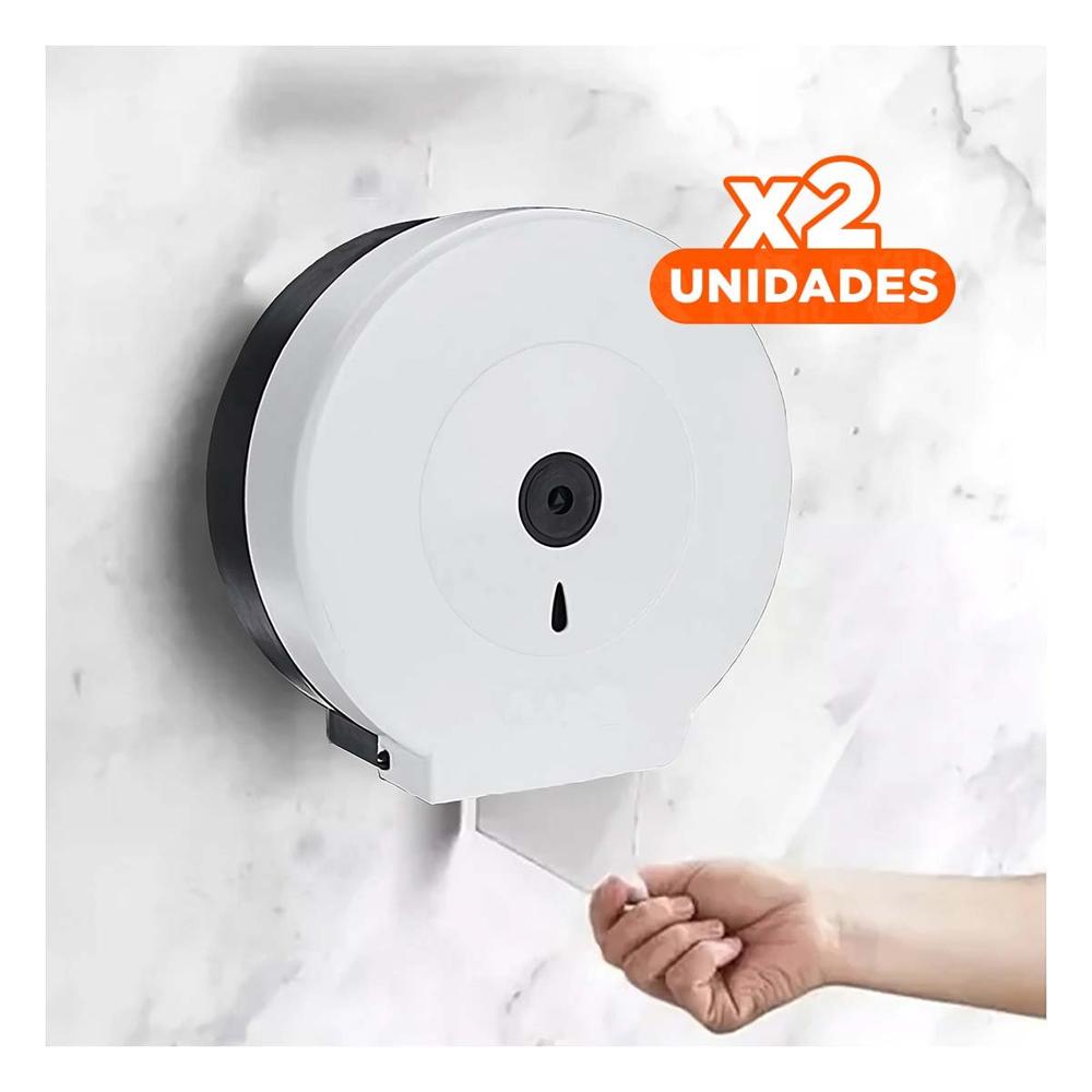 Pack2 Gestion de papel higienico jumbo en blanco y negro para areas compartidas Y+Papel Regalo