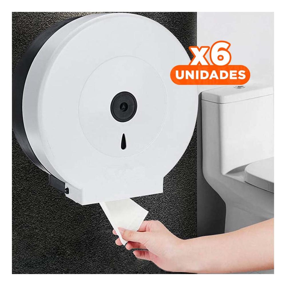 Pack6 Apoyo de papel higienico jumbo en blanco y negro para hogar organizado Y+Regalo Sticker