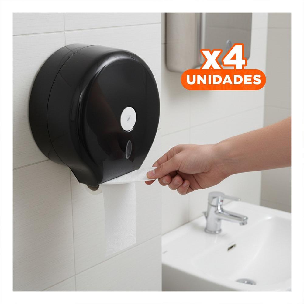 Pack4 Caja para Papel Higienico Jumbo Negro Ligera y Practica y Segura Gota Y+Papel Regalo
