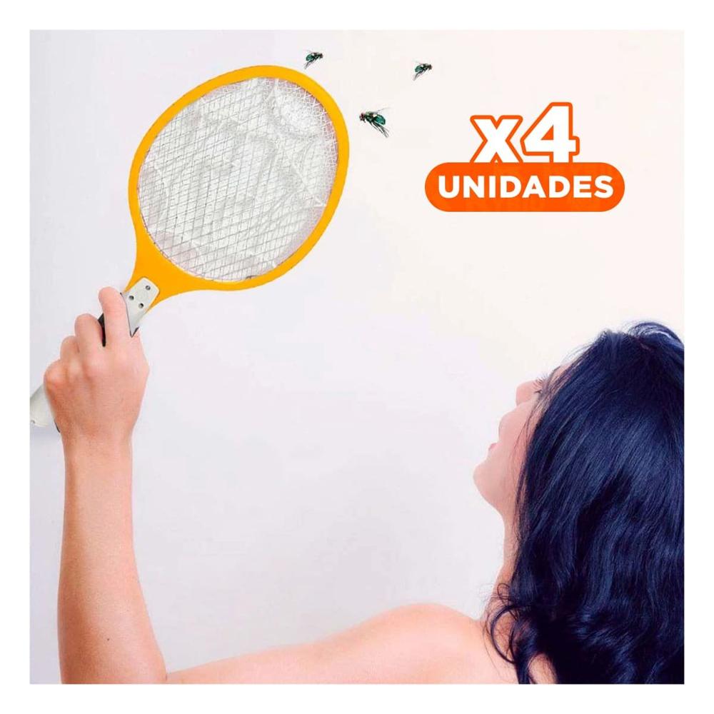 Pack4 Instrumento Mosquitera Profesional de Mano para Uso Diario Anaranjado Y+Papel Regalo