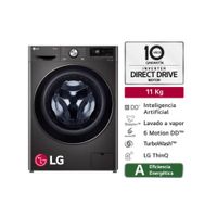 Lavadora De 11kg De Lavado Con Ai Dd Thinq Wm11bvc3s6 Color Acero Negro