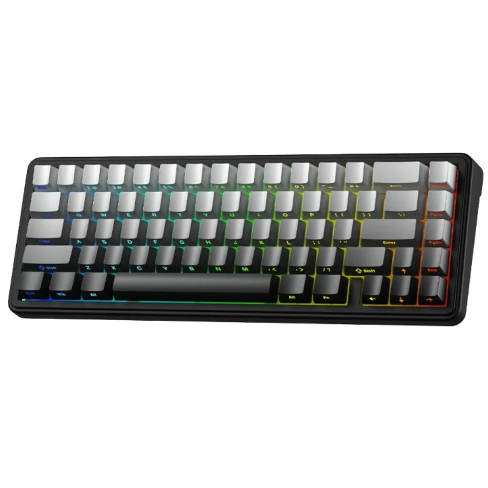 Teclado Aula F65 Inalambrico Bluetooth Gris Switch Grey Wood V3