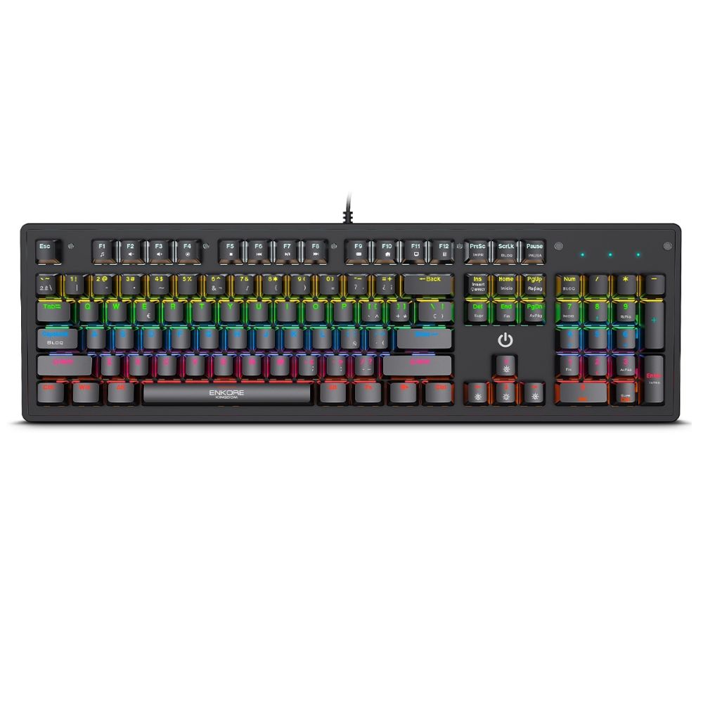 Teclado Mecánico Enkore Kingdom ENK 1001 RGB Switch Azul USB