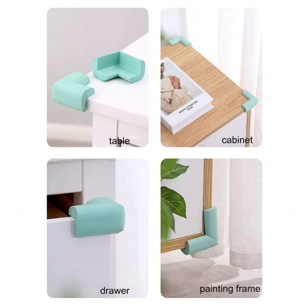Protector Acolchado para Esquinas 4 Unidades Verde