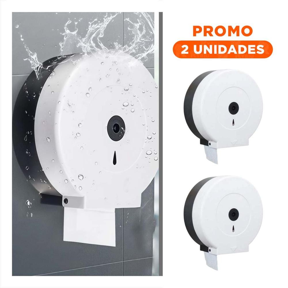 Pack2 Dispensacion de papel higienico jumbo en blanco y negro para hogar funcional