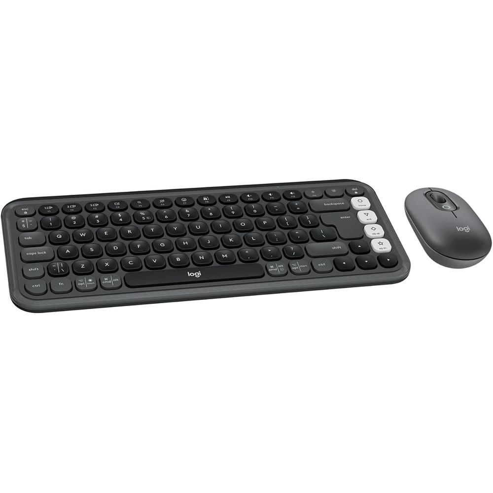 COMBO TECLADO Y MOUSE INALÁMBRICOS POP ICON LOGITECH | GRAPHITE WHITE