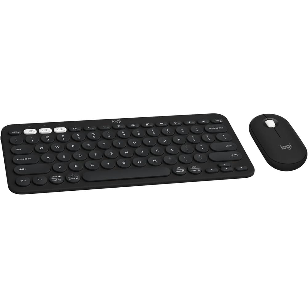 COMBO TECLADO Y MOUSE INALÁMBRICOS PEBBLE 2 LOGITECH | NEGRO