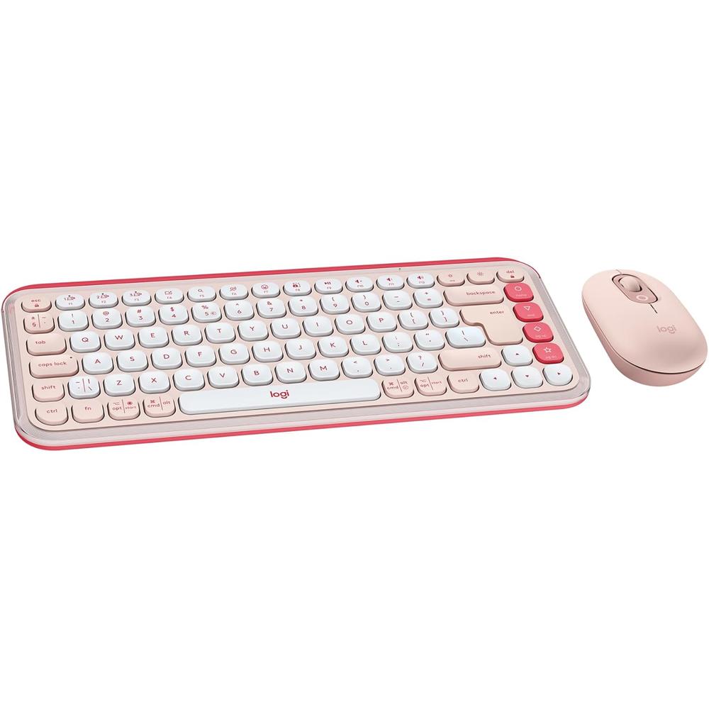 COMBO TECLADO Y MOUSE INALÁMBRICOS POP ICON LOGITECH | ROSA