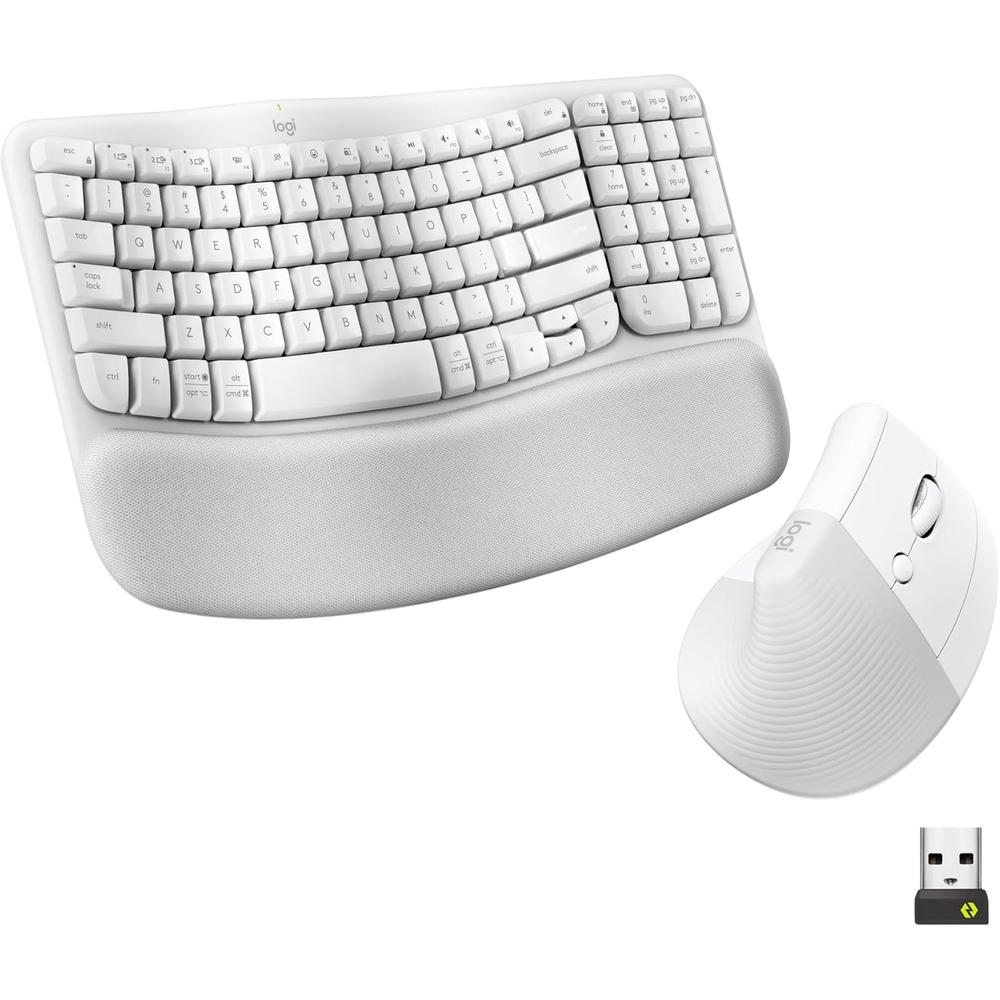 COMBO TECLADO Y MOUSE INALÁMBRICOS WAVE KEYS LOGITECH | OFF WHITE