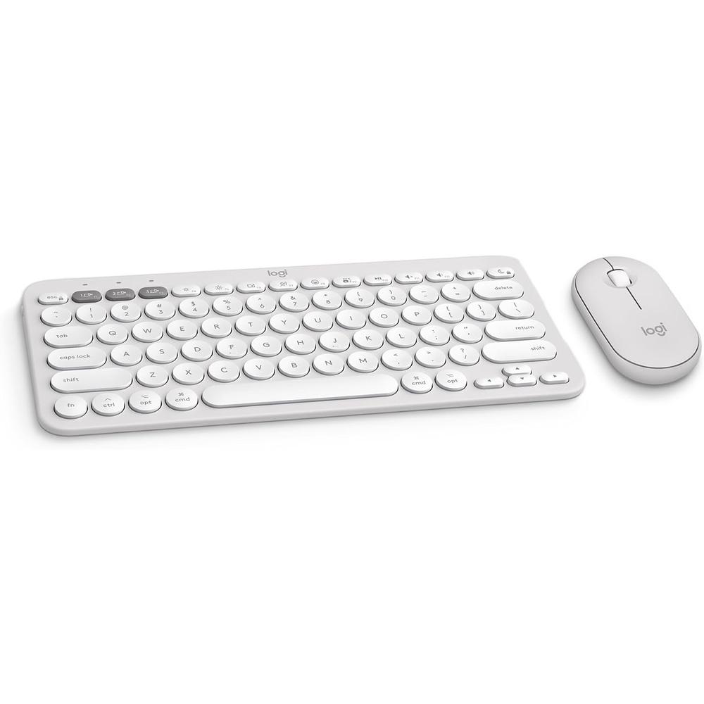 COMBO TECLADO Y MOUSE INALÁMBRICOS PARA MAC PEBBLE 2 LOGITECH | BLANCO