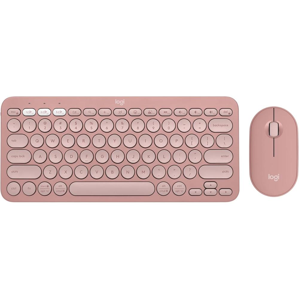 COMBO TECLADO Y MOUSE INALÁMBRICOS PEBBLE 2 LOGITECH | ROSA