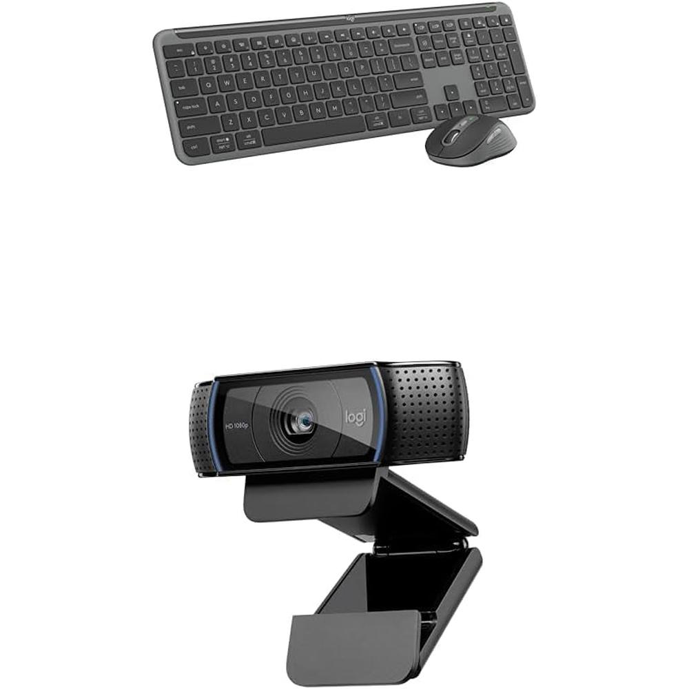 COMBO TECLADO Y MOUSE INALÁMBRICOS CON CÁMARA WEB MK955 LOGITECH | NEGRO