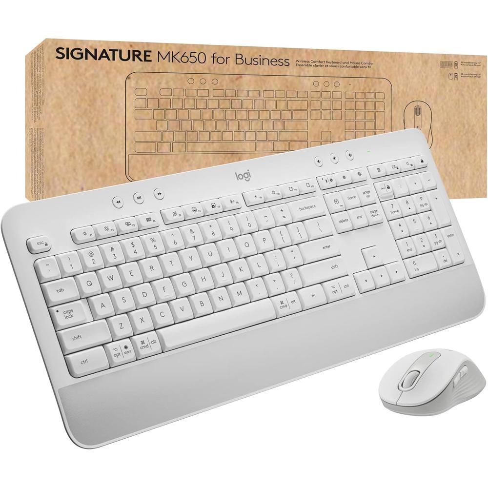 COMBO TECLADO Y MOUSE INALÁMBRICOS MK650 SIGNATURE LOGITECH | OFF WHITE