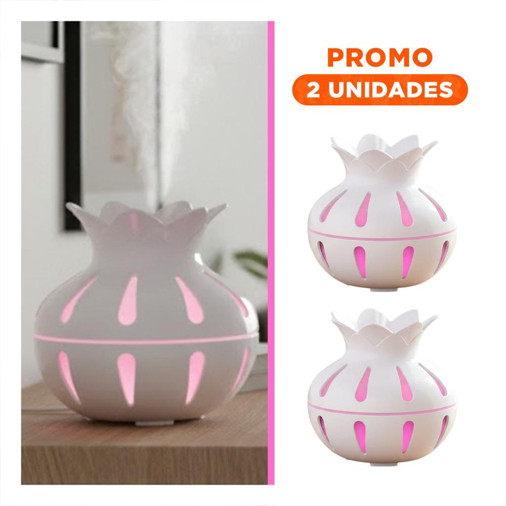 Pack2 Humificador con Uso Interior y Forma Floral Color Blanco Dimensiones 12x11cm