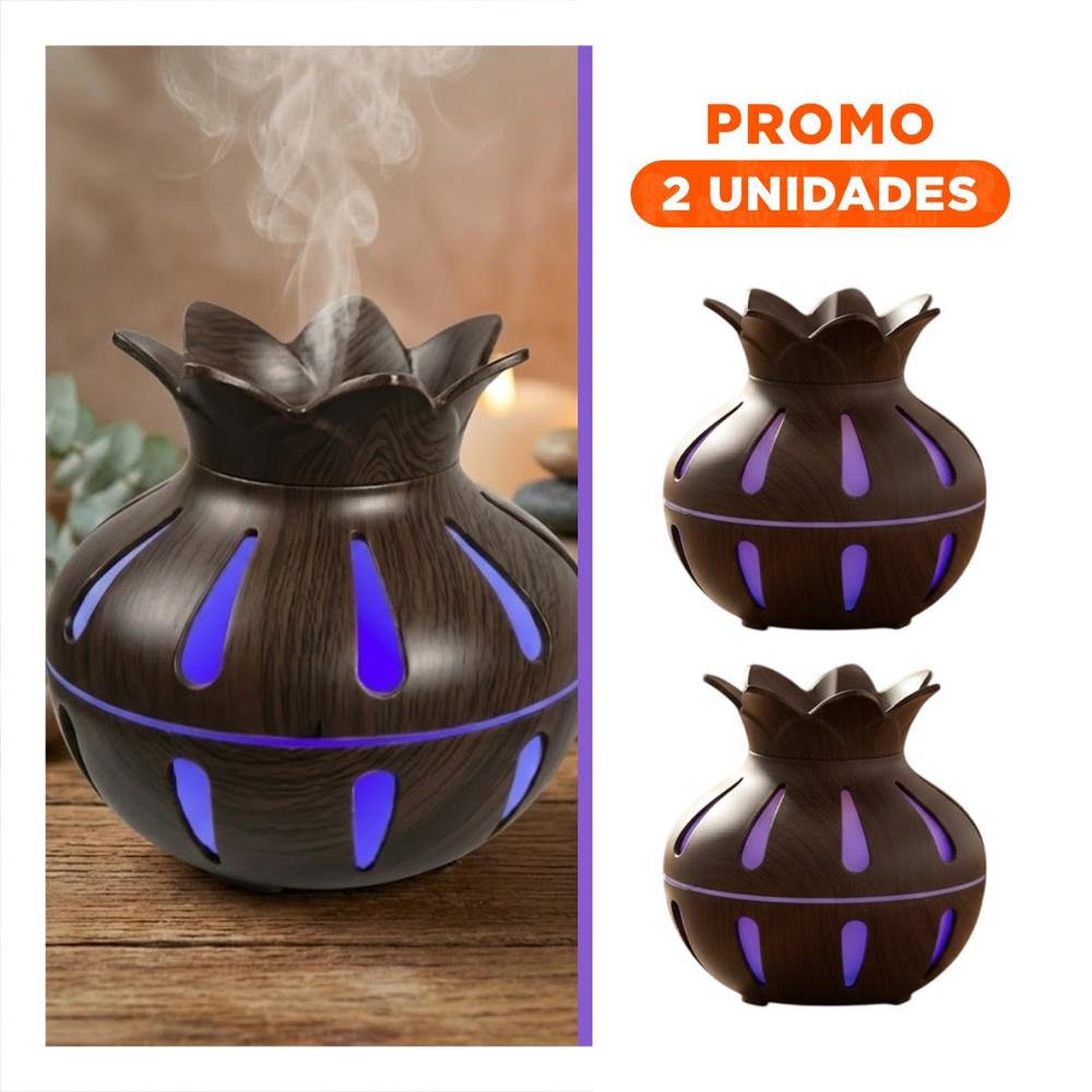Pack2 Humificador con Uso Interior y Forma Floral Color Marron Dimensiones 12x11cm