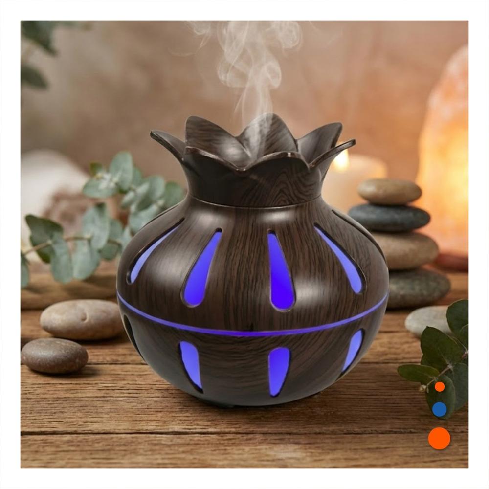 Difusor con Funcion Humificadora para Interiores Color Marron 12x11cm Y+Regalo Sticker