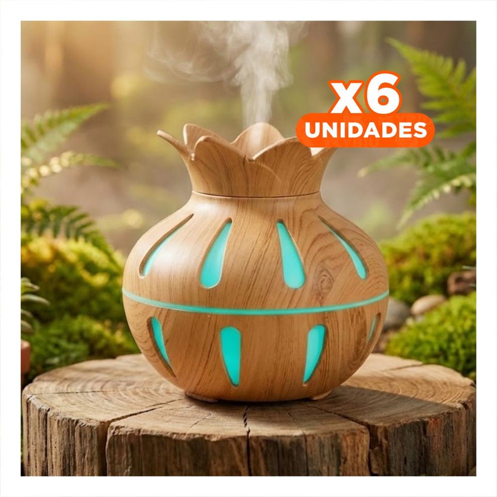 Pack6 Aparato para Interior con Funcion Humificadora de 12x11cm Madera Claro Y+Regalo Sticker