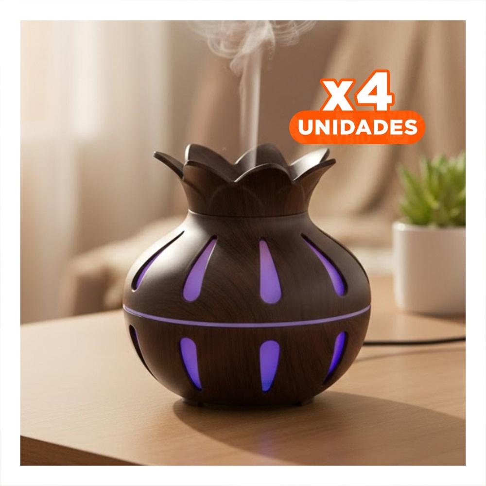 Pack4 Humificador con Forma Floral para Uso Diario 12x11cm Color Marron Y+Papel Regalo