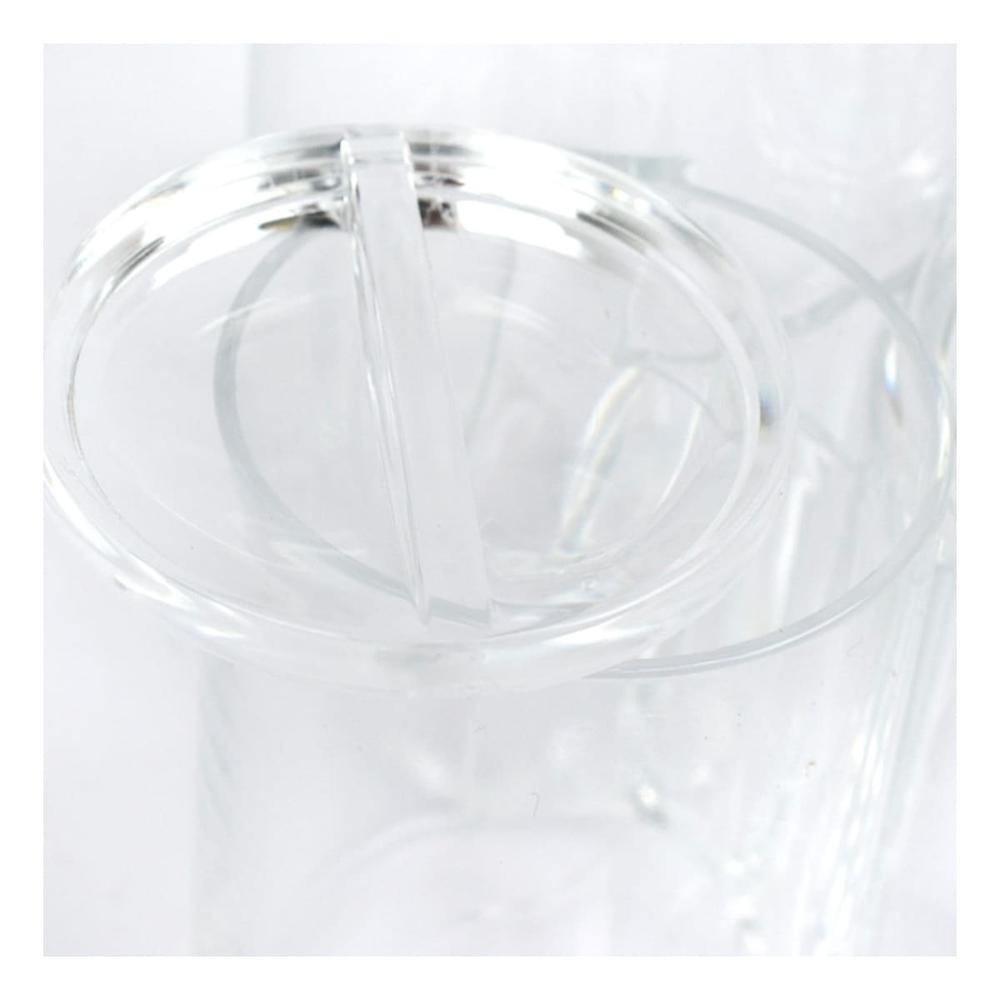 Modulo acrilico con 3 espacios tubulares y tapa para orden personal transparente Y+Papel Regalo