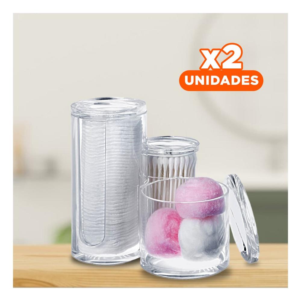 Pack2 Modulo tubular acrilico con 3 espacios y tapa para orden transparente Y+Papel Regalo